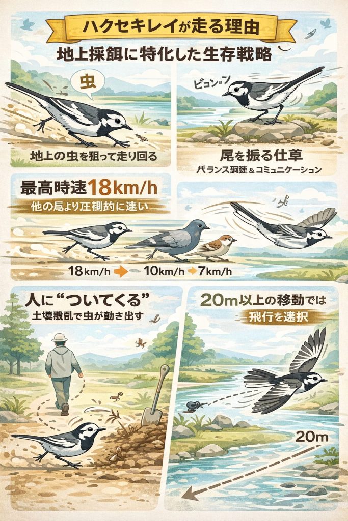 ハクセキレイの走る理由