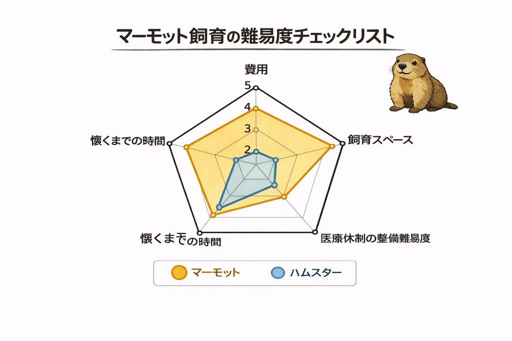 マーモットとハムスターの飼育比較