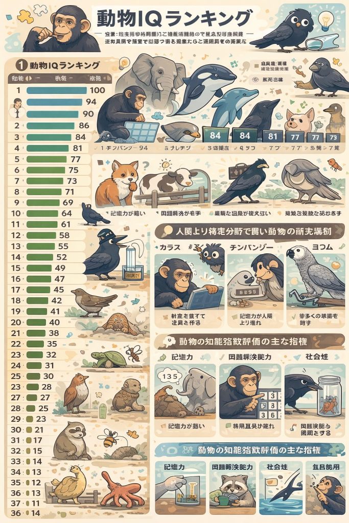 動物の知能とランキング