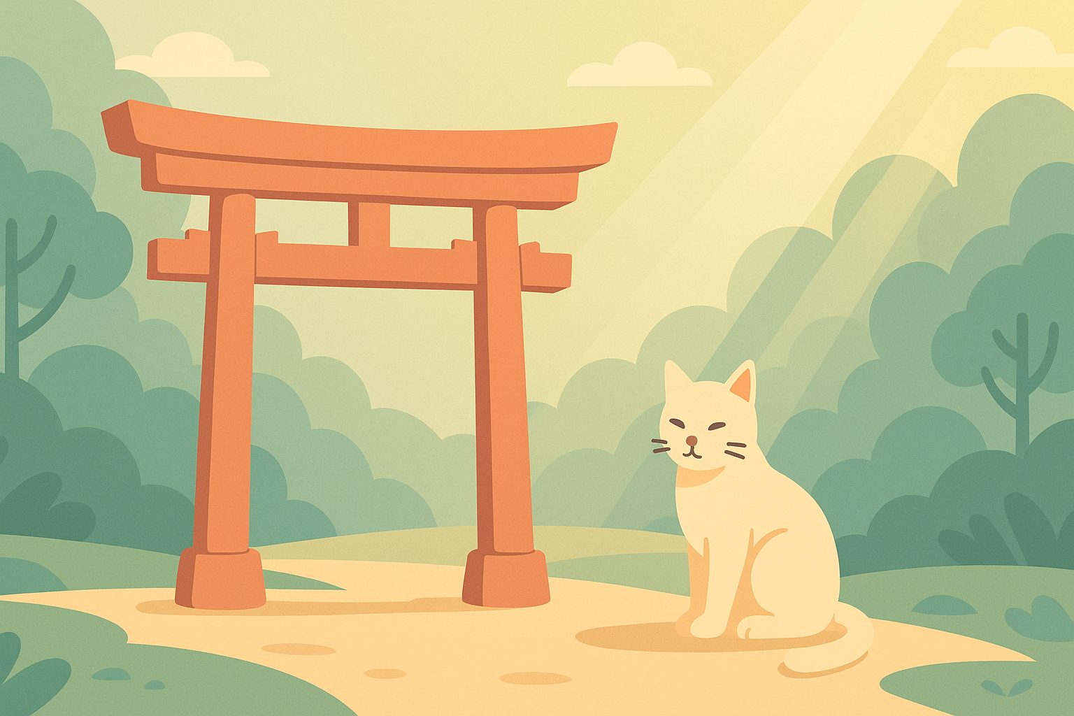 神社猫に会うスピリチュアル