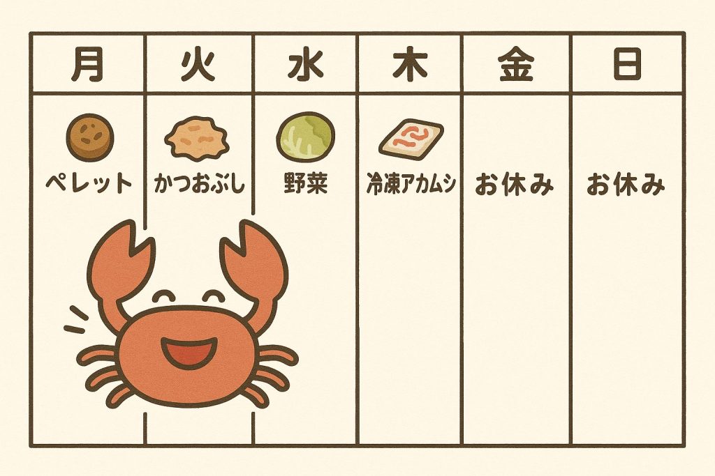 1週間の給餌スケジュール例