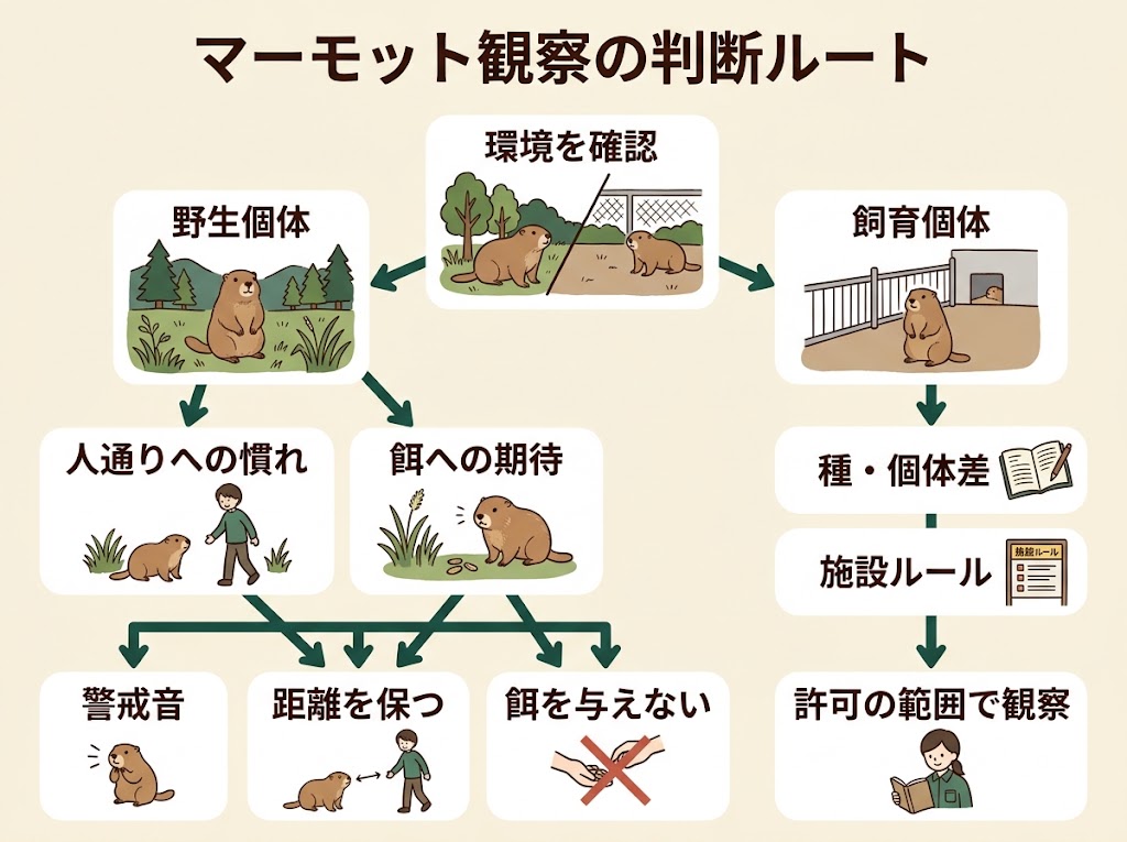 マーモット観察の判断ルート